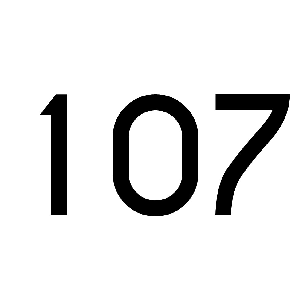 Hausnummer Aufkleber 107 schwarz