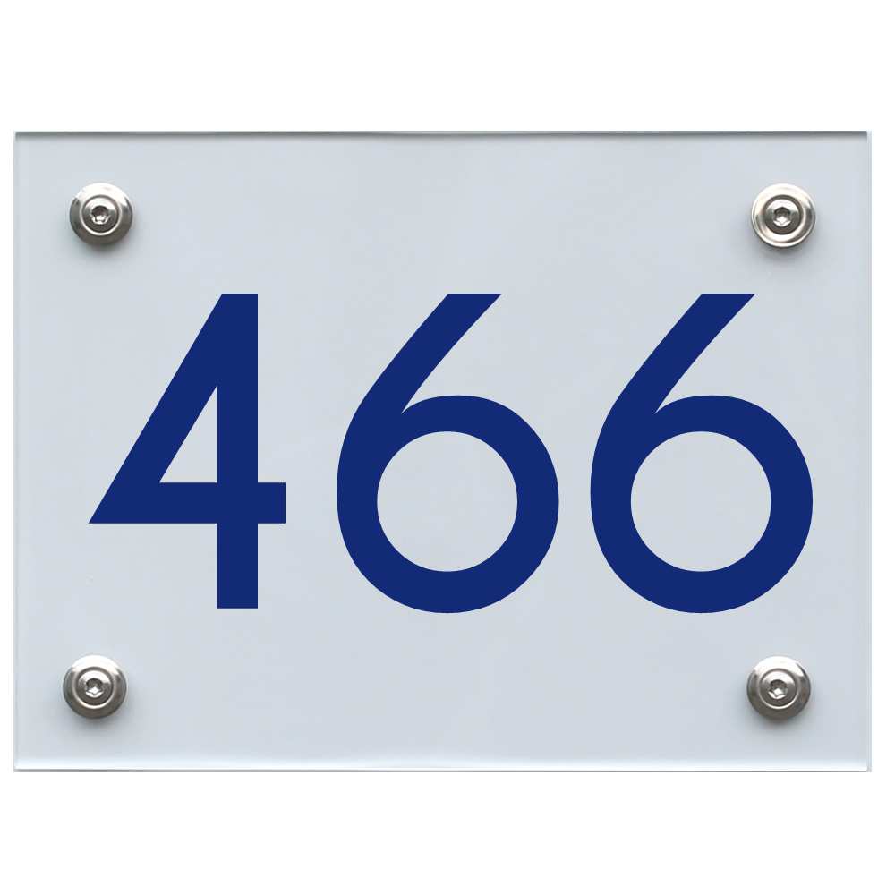 Hausnummernschild 466 blau