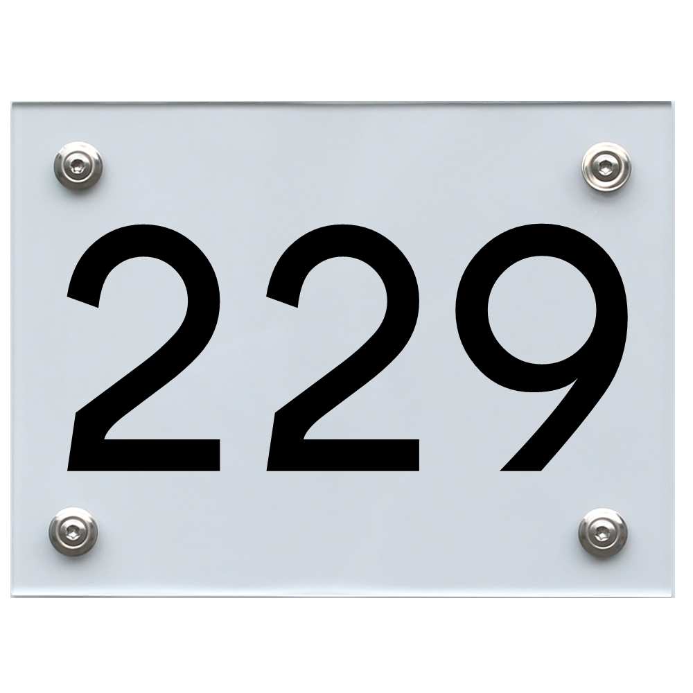 Hausnummernschild 229 schwarz