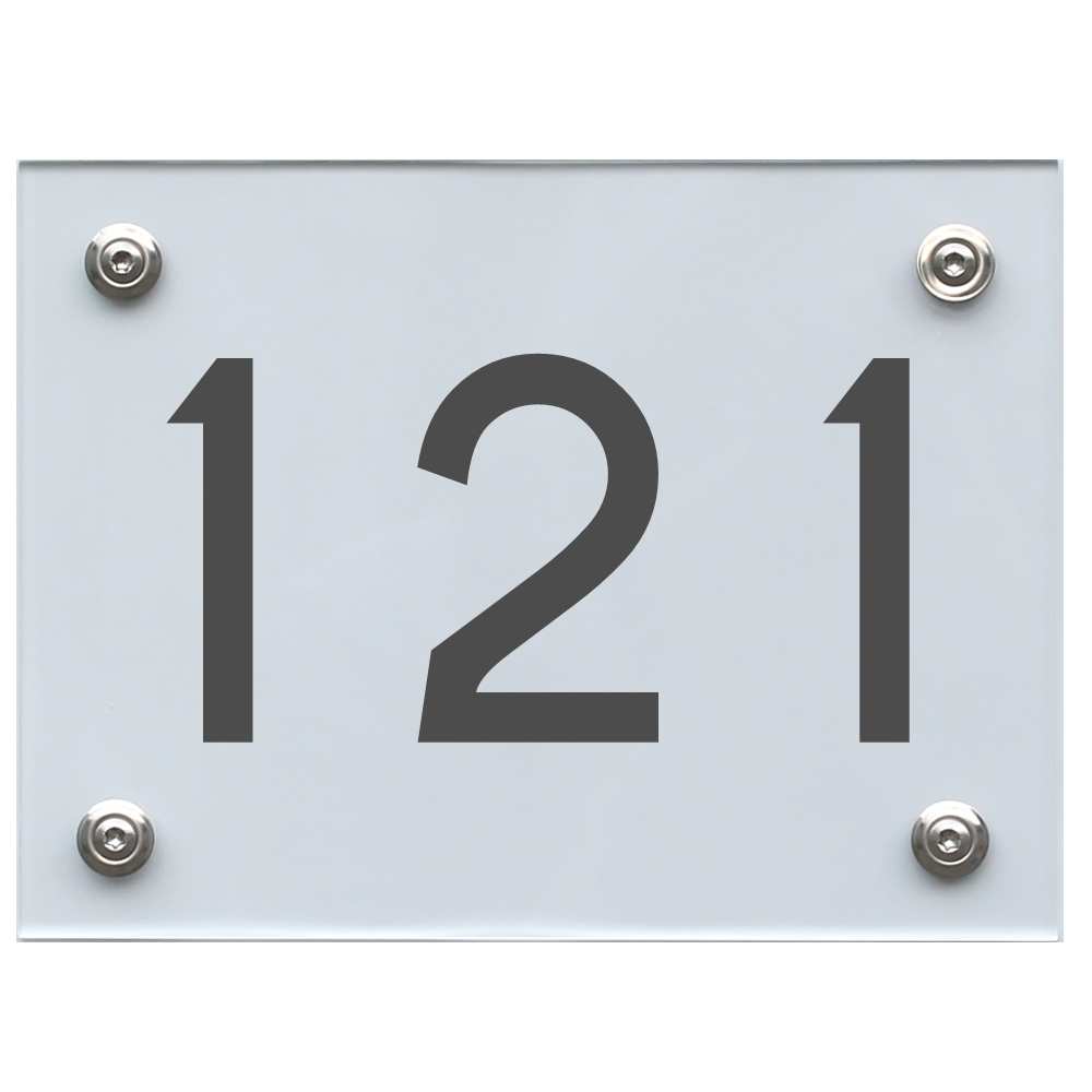 Hausnummernschild 121 dunkelgrau