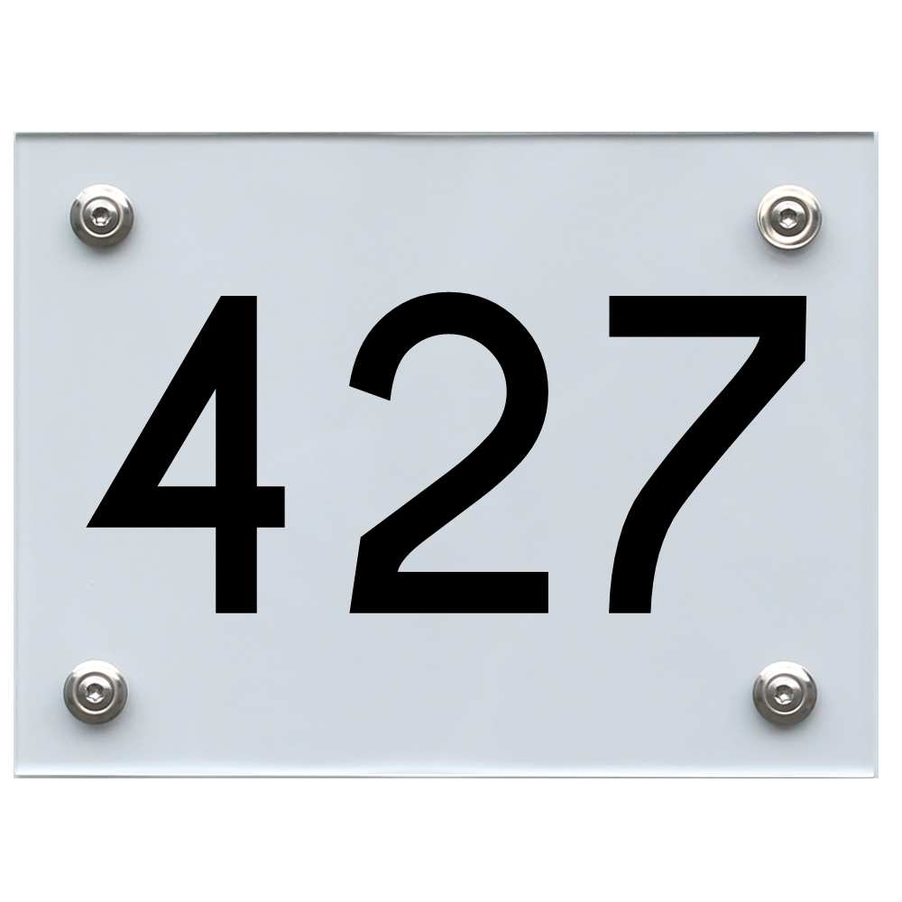 Hausnummernschild 427 schwarz