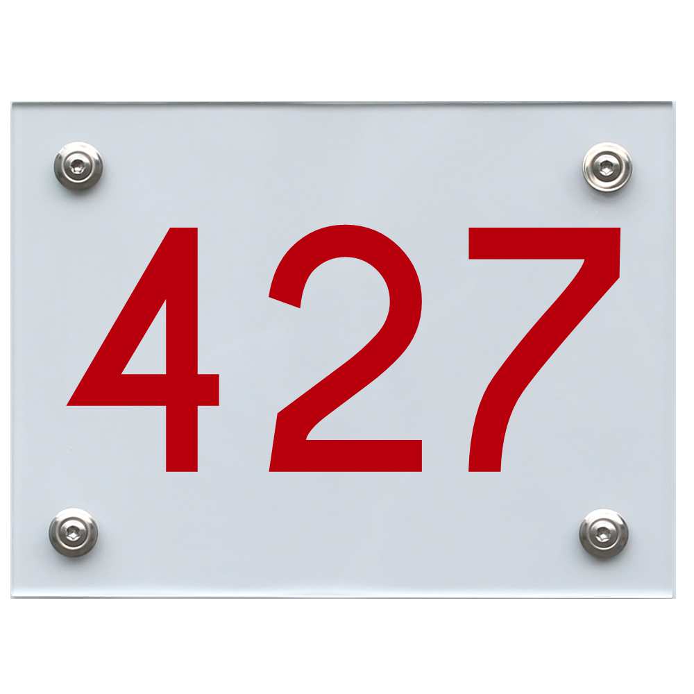 Hausnummernschild 427 rot