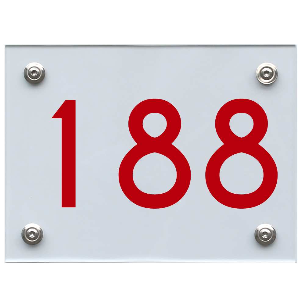 Hausnummernschild 188 rot