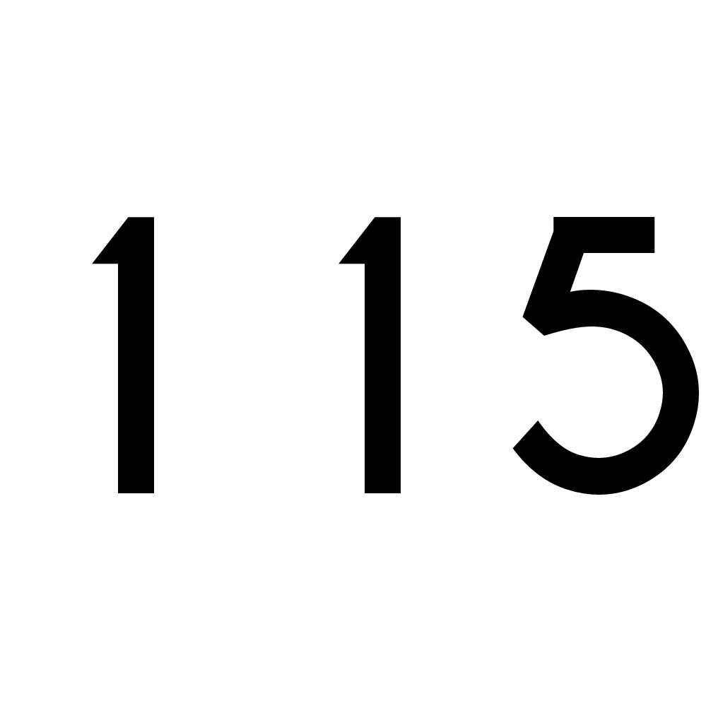 hausnummer-115 Hausnummer Aufkleber 115 schwarz