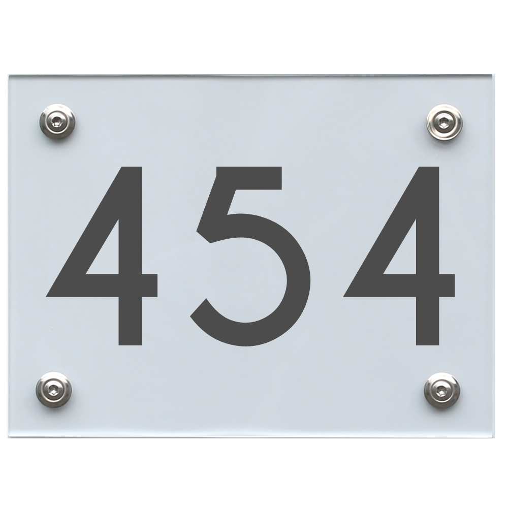 Hausnummernschild 454 dunkelgrau