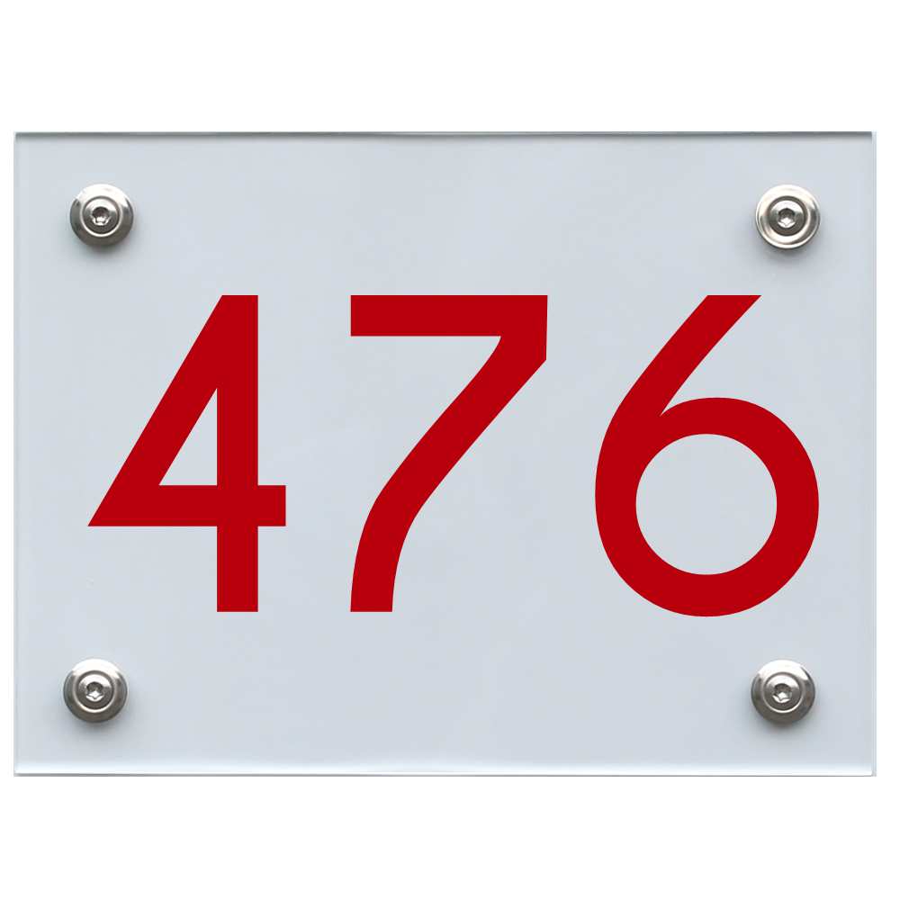 Hausnummernschild 476 rot