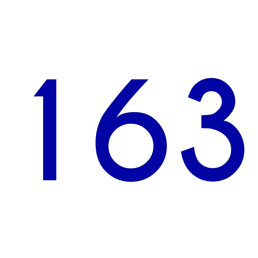 Hausnummer Aufkleber 163 blau