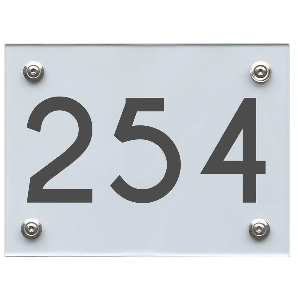 Hausnummernschild 254 dunkelgrau