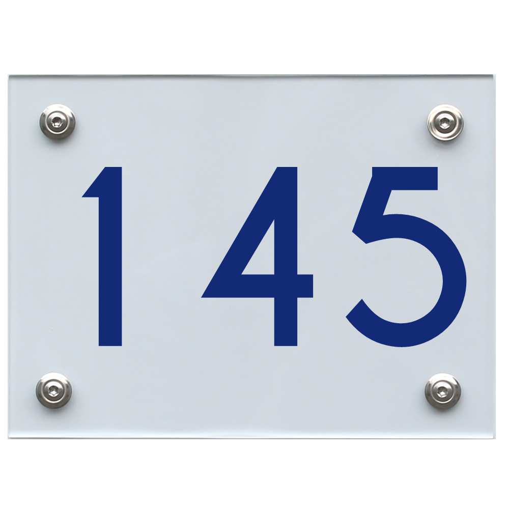 Hausnummernschild 145 blau