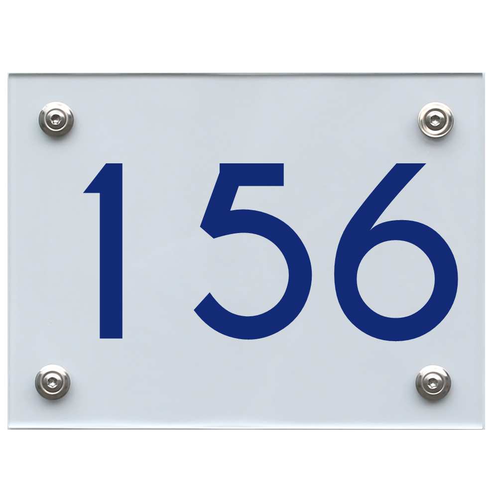 Hausnummernschild 156 blau