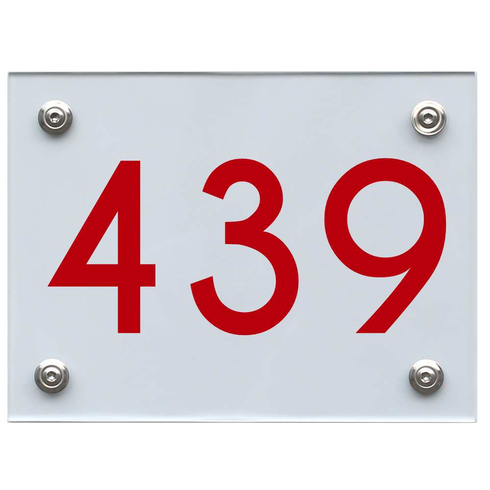 Hausnummernschild 439 rot