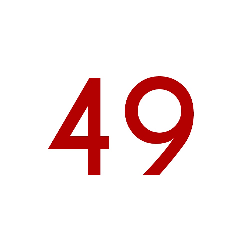 Hausnummer Aufkleber 49 rot