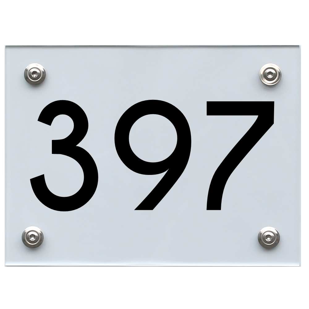 Hausnummernschild 397 schwarz