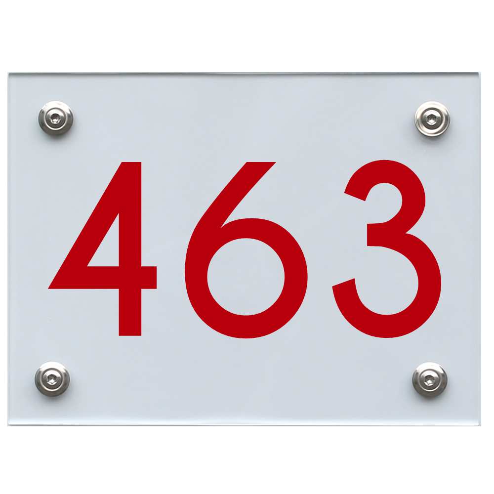 Hausnummernschild 463 rot