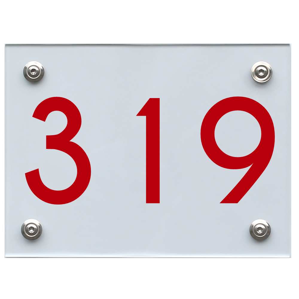 Hausnummernschild 319 rot