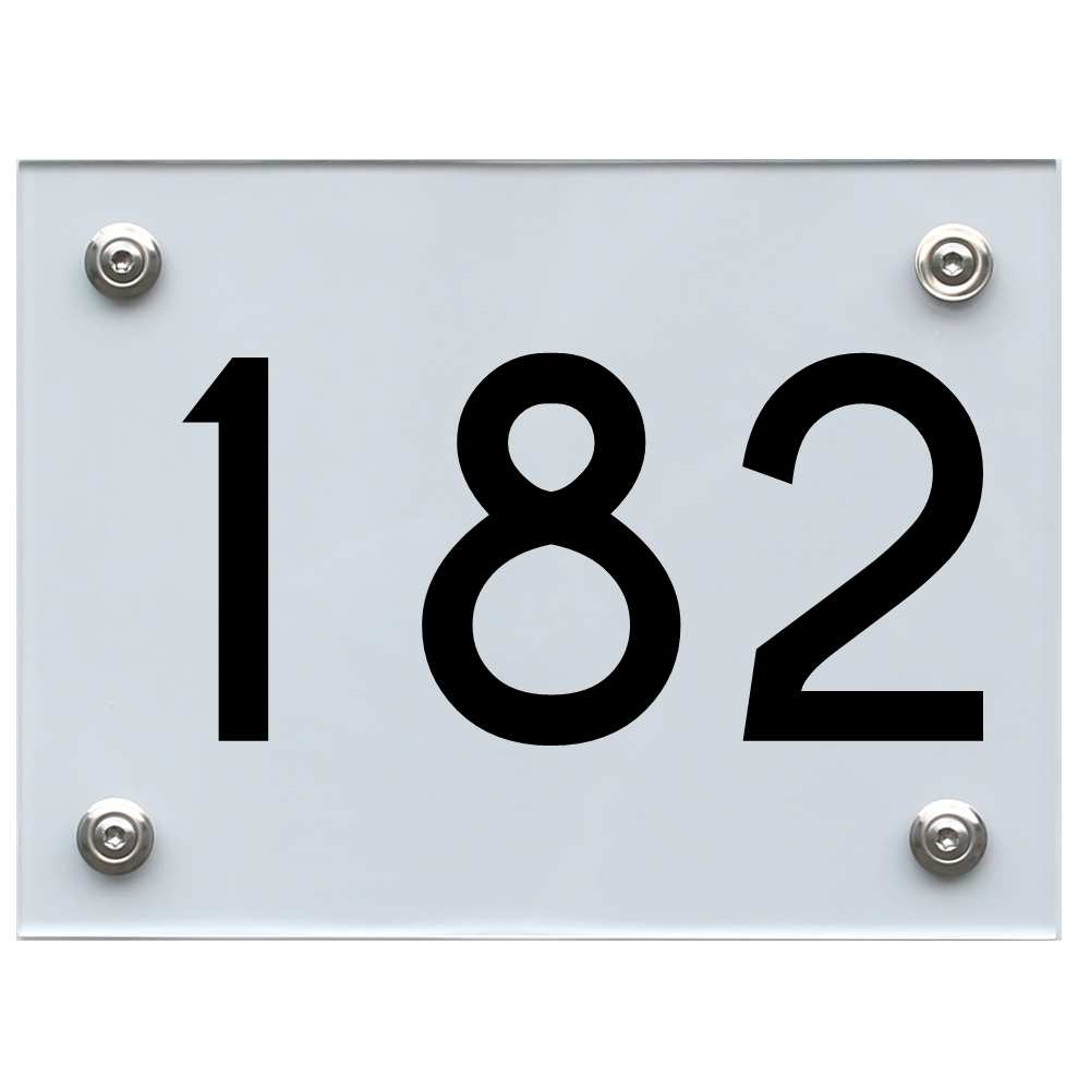 Hausnummernschild 182 schwarz