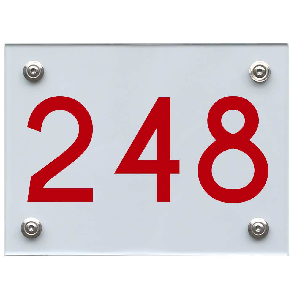 Hausnummernschild 248 rot