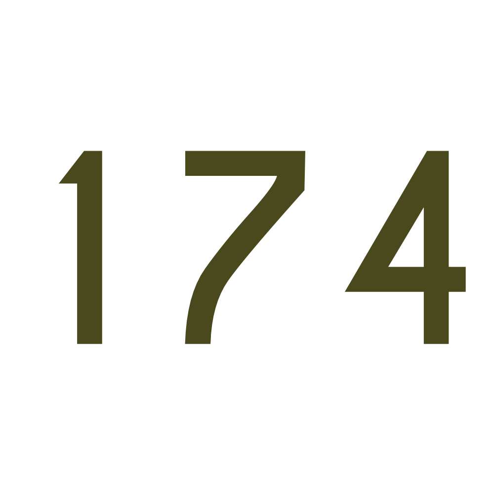 Hausnummer Aufkleber 174 gold