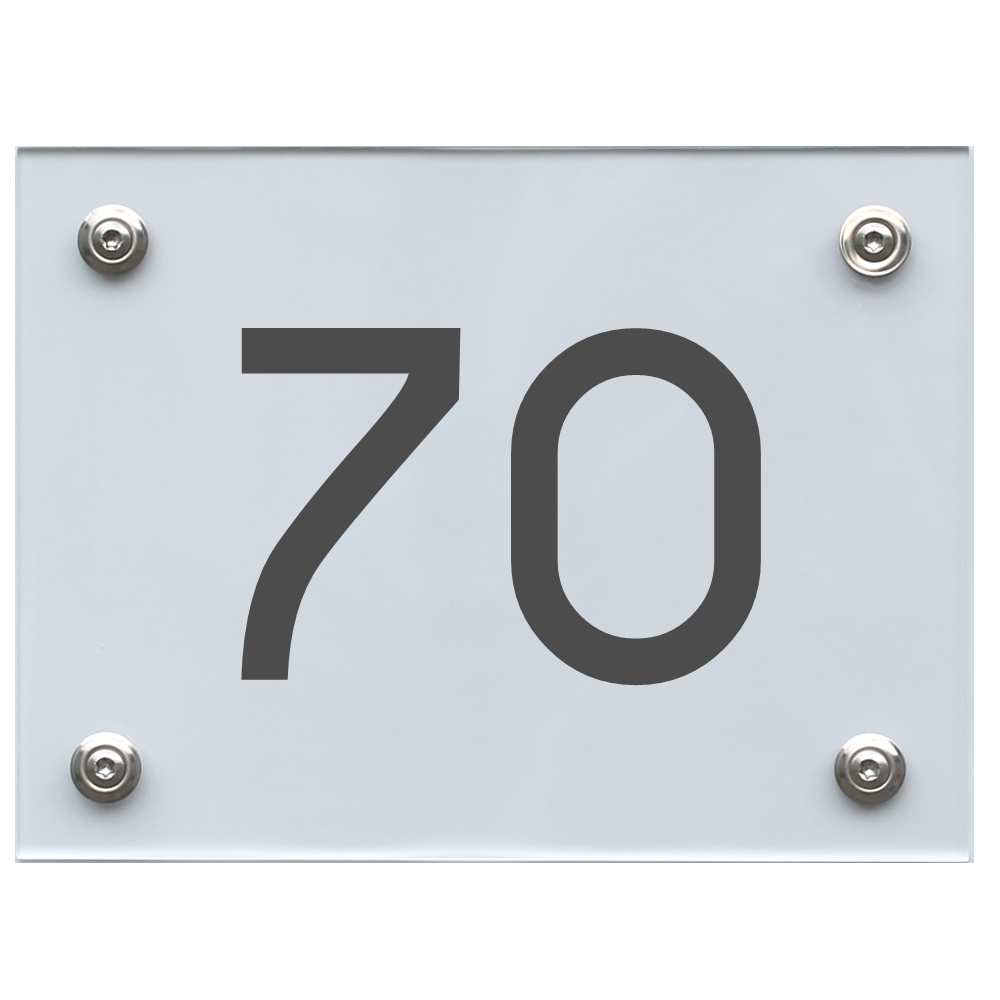 Hausnummernschild 70 dunkelgrau
