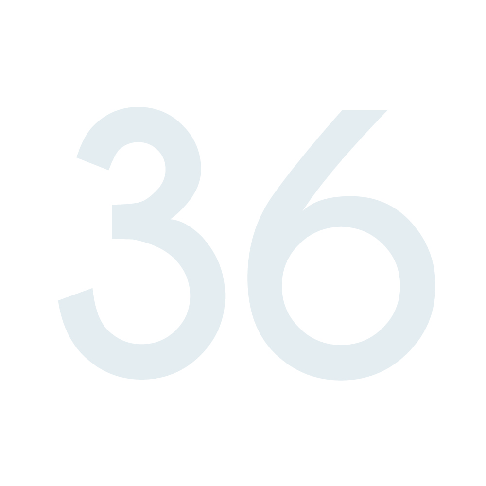 Zahlenaufkleber 36 weiß