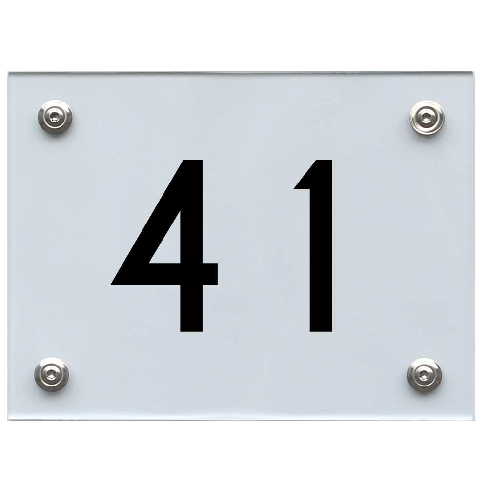 Hausnummernschild 41 schwarz