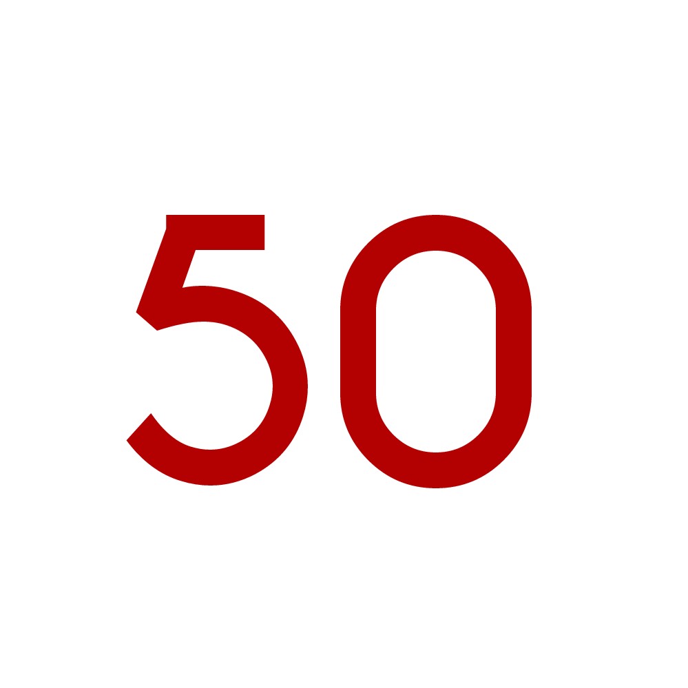 Hausnummer Aufkleber 50 rot