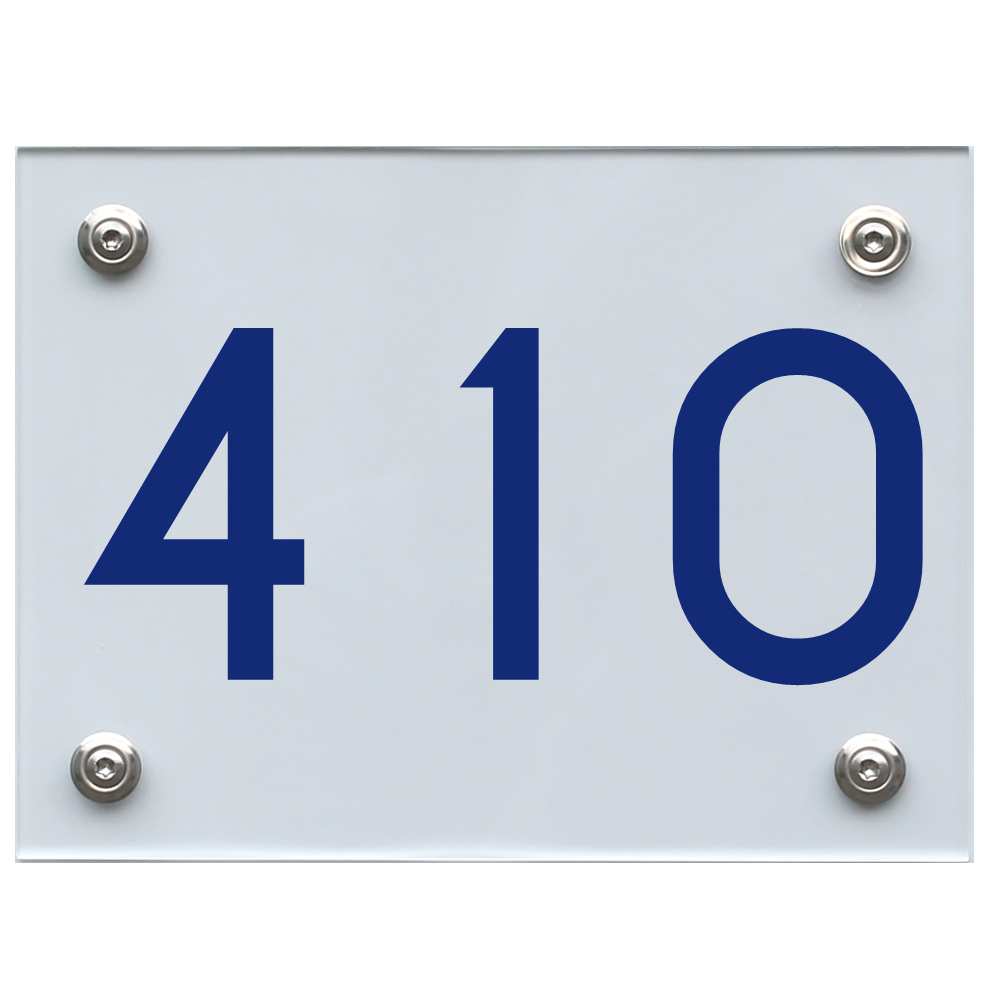 Hausnummernschild 410 blau