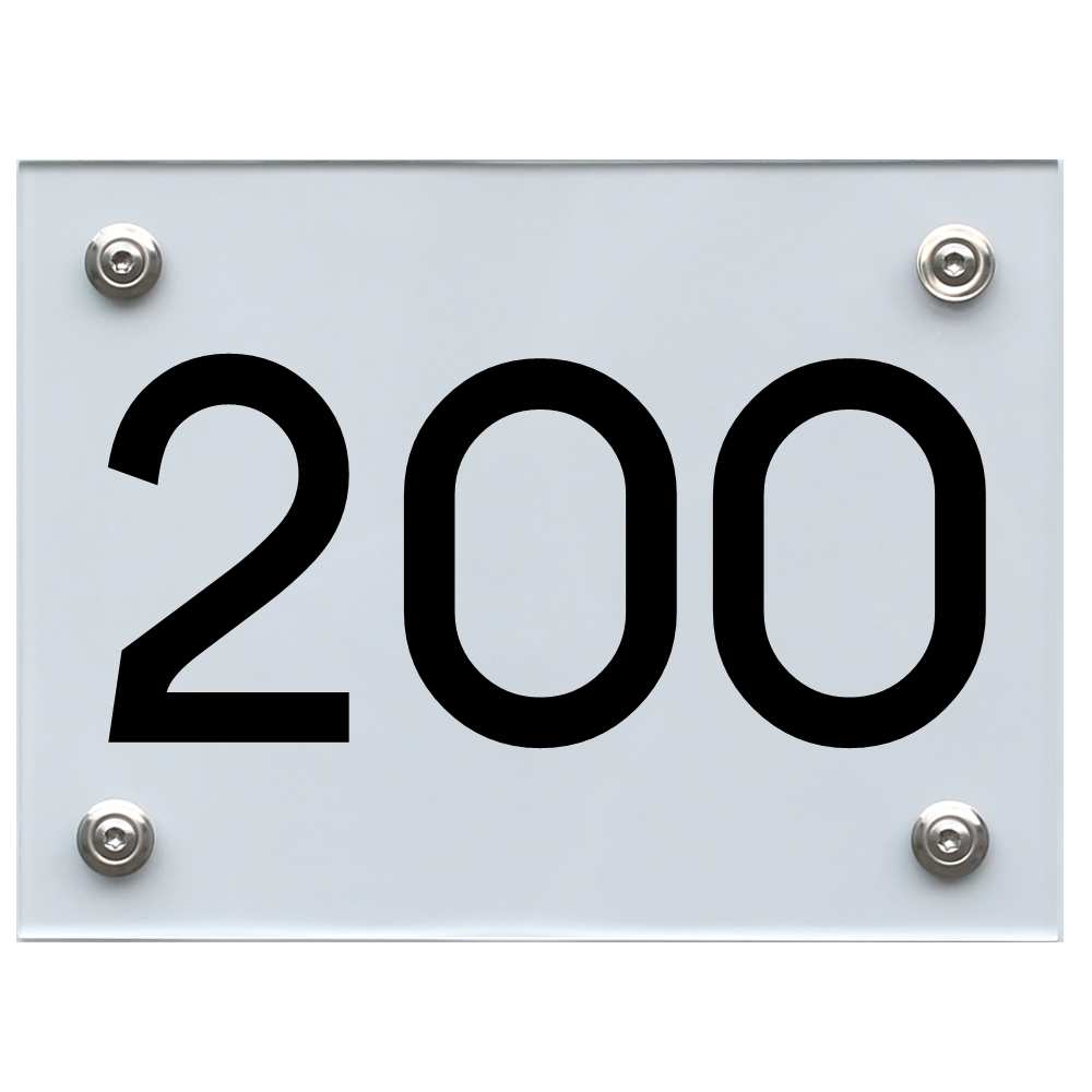 Hausnummernschild 200 schwarz