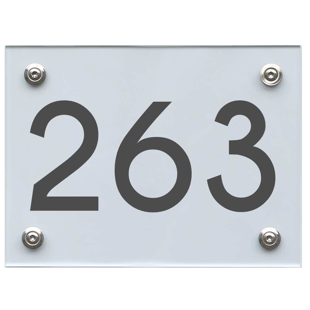 Hausnummernschild 263 dunkelgrau