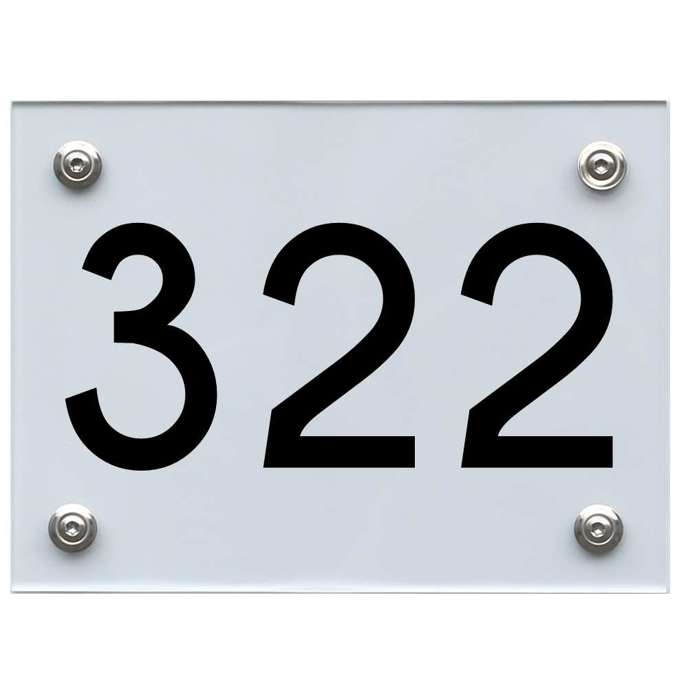 Hausnummernschild 322 schwarz