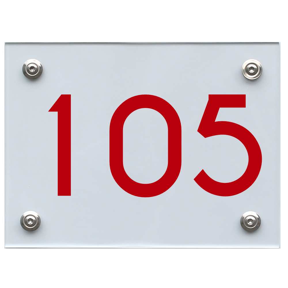 Hausnummernschild 105 rot