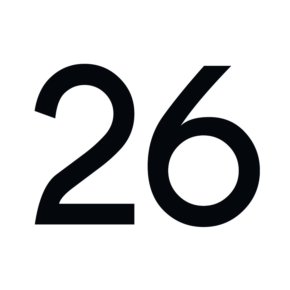 Zahlenaufkleber 26 schwarz