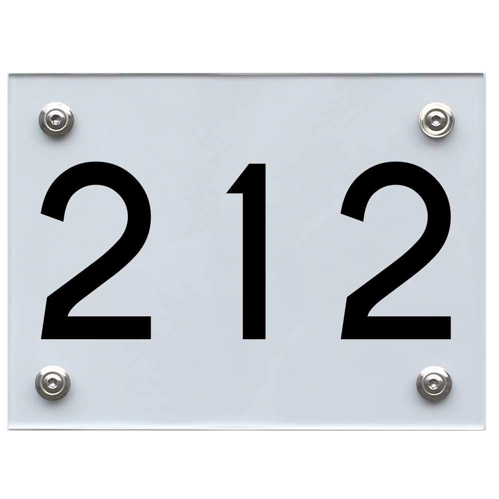 Hausnummernschild 212 schwarz