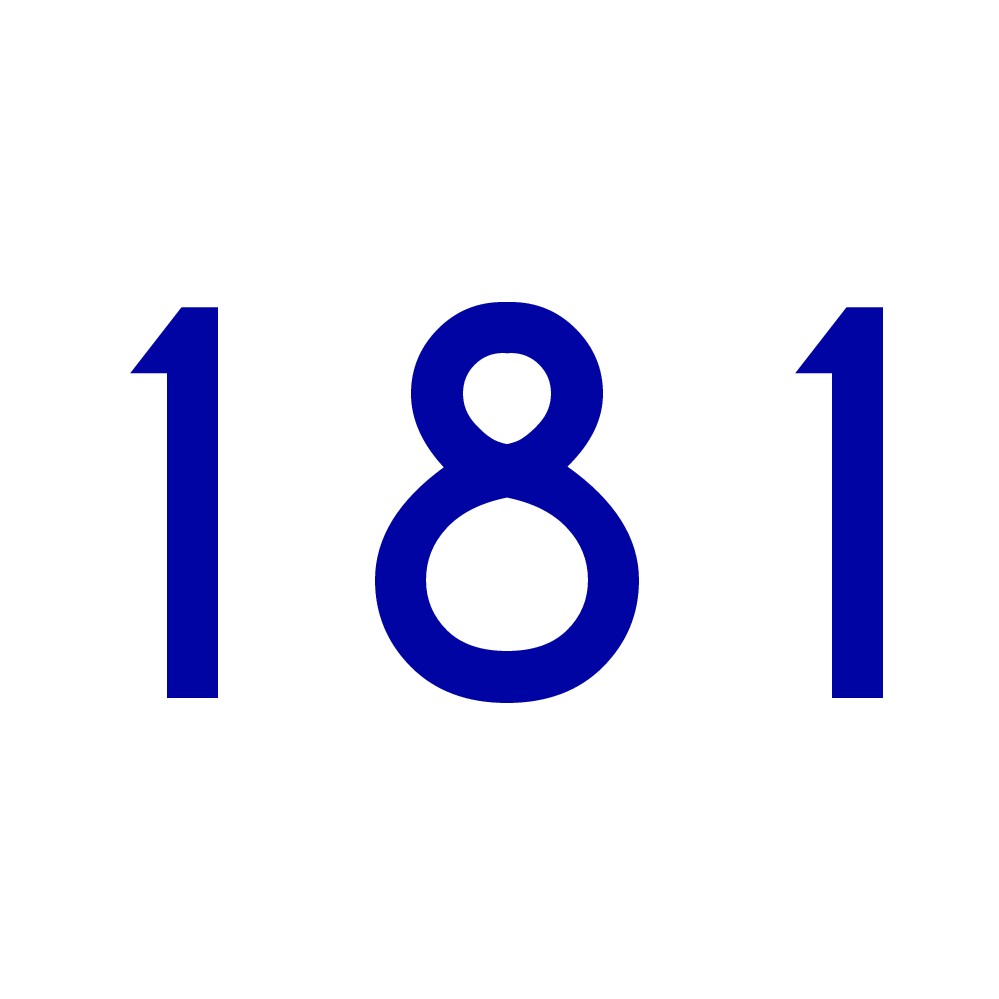 Hausnummer Aufkleber 181 blau