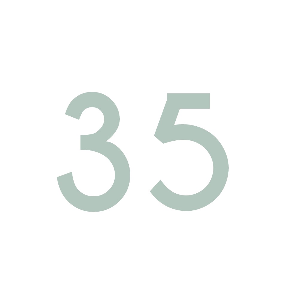 Hausnummer Aufkleber 35 hellgrau
