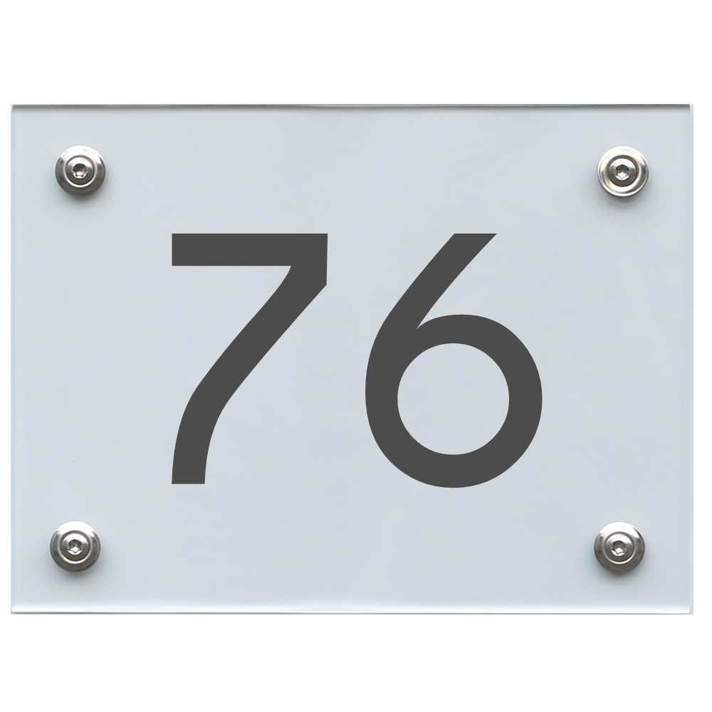 Hausnummernschild 76 dunkelgrau