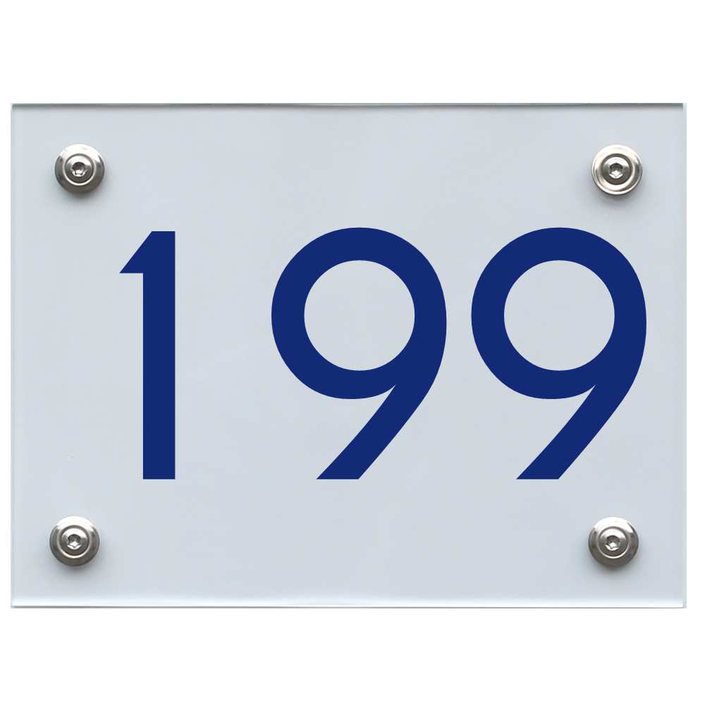 Hausnummernschild 199 blau
