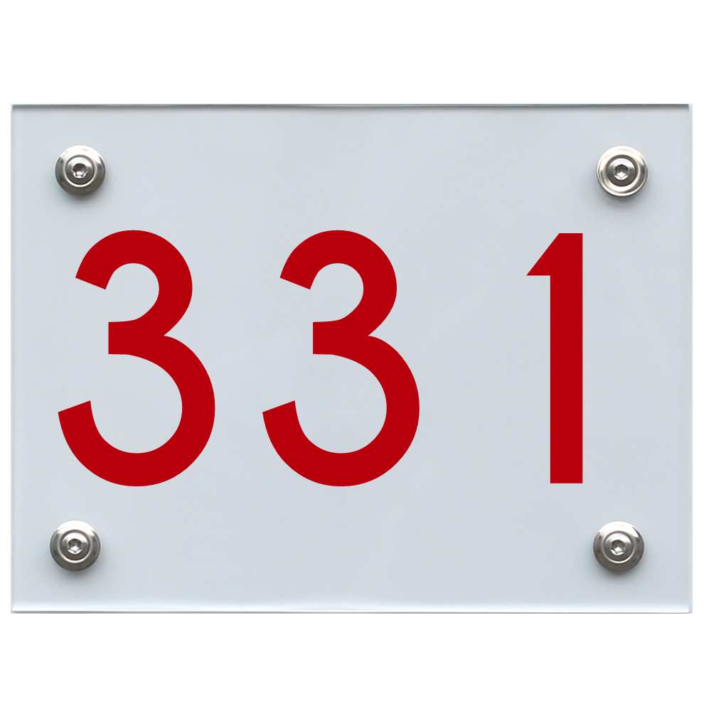 Hausnummernschild 331 rot