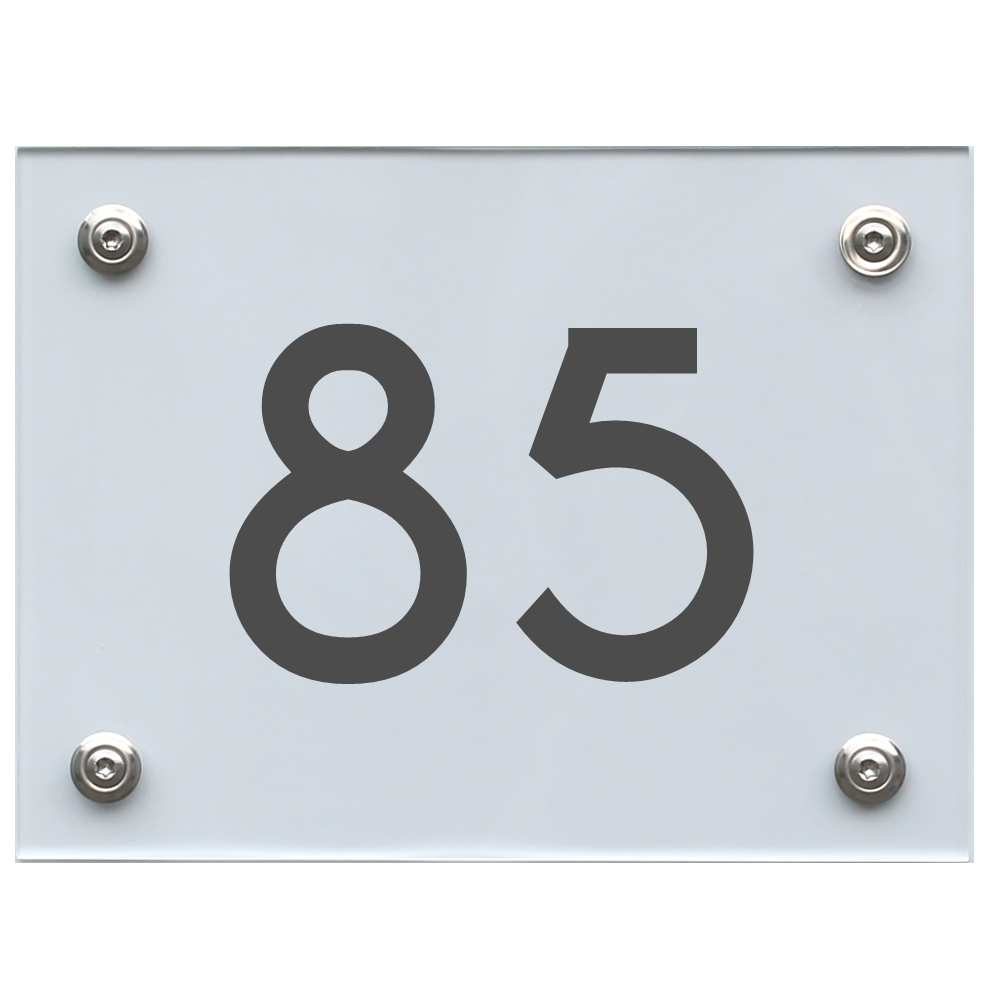 Hausnummernschild 85 dunkelgrau