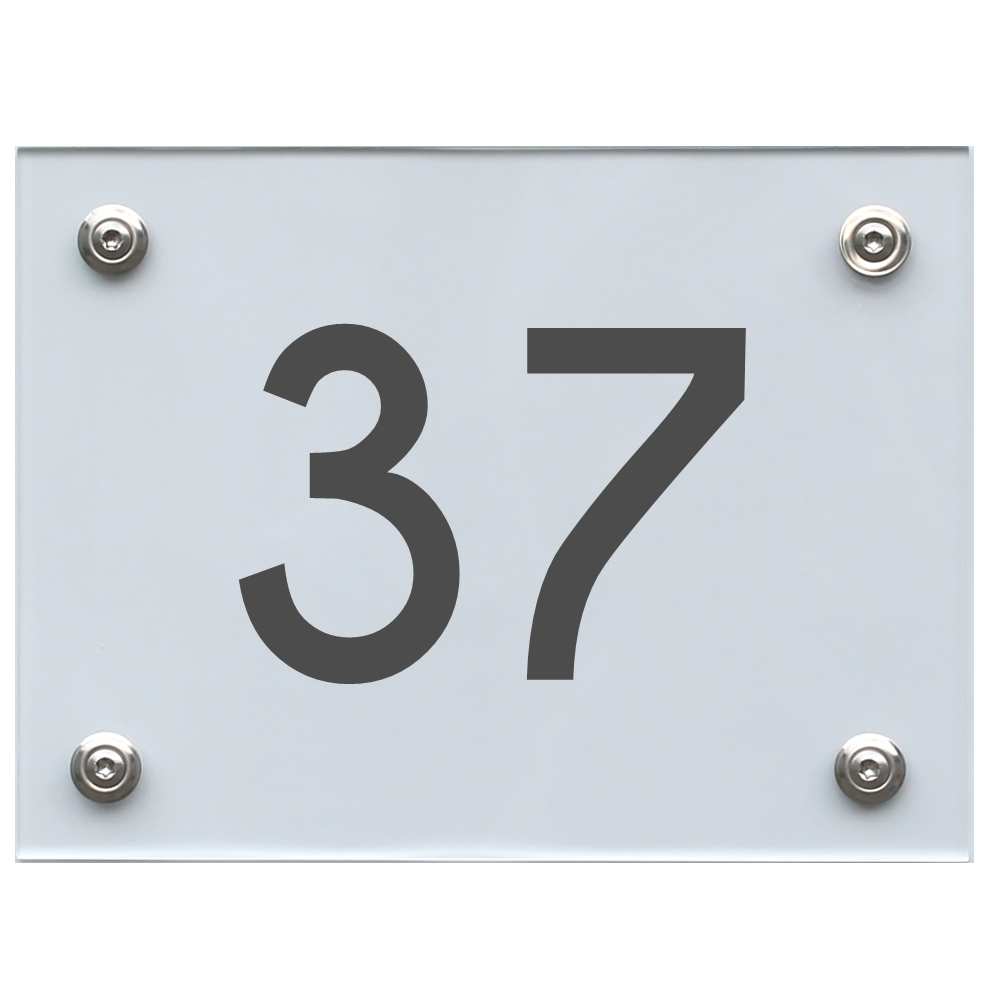 Hausnummernschild 37 dunkelgrau