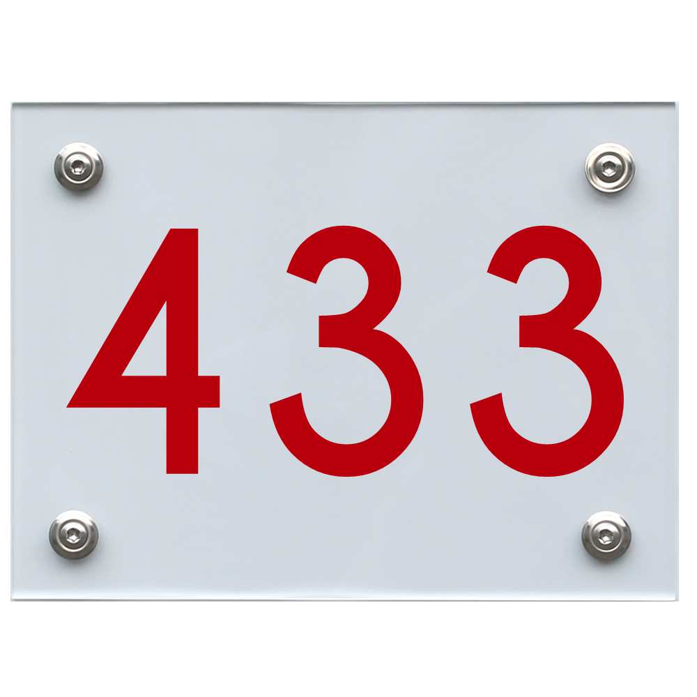 Hausnummernschild 433 rot