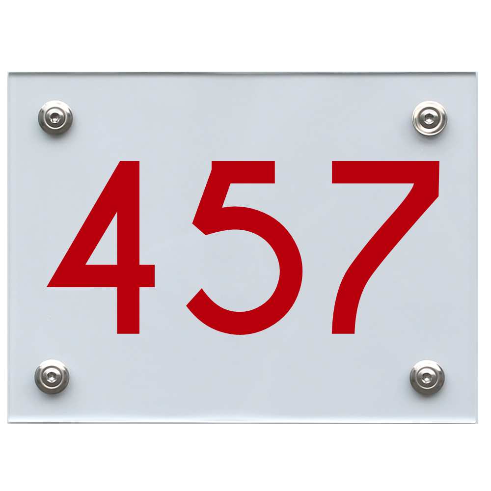 Hausnummernschild 457 rot