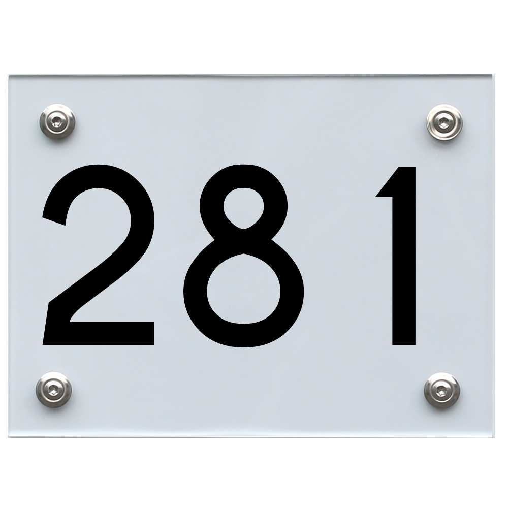 Hausnummernschild 281 schwarz