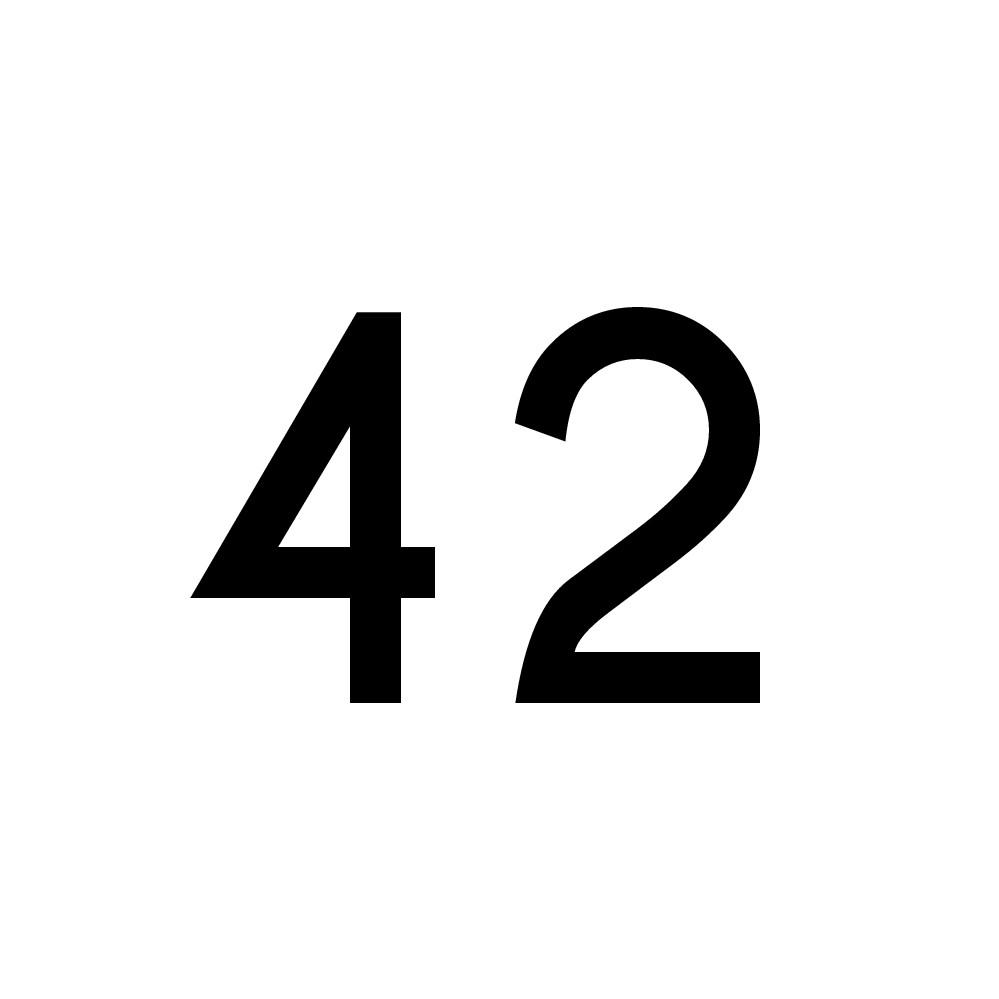 Hausnummer Aufkleber 42 schwarz