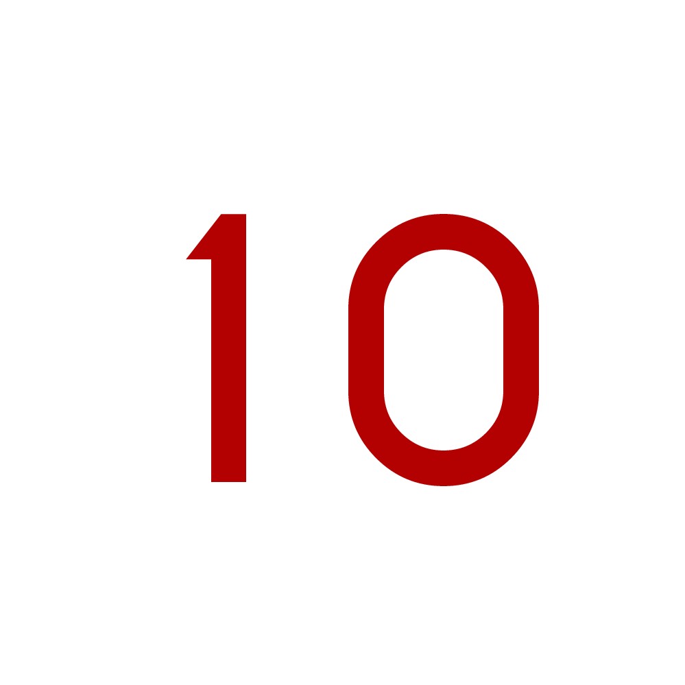 Hausnummer Aufkleber 10 rot