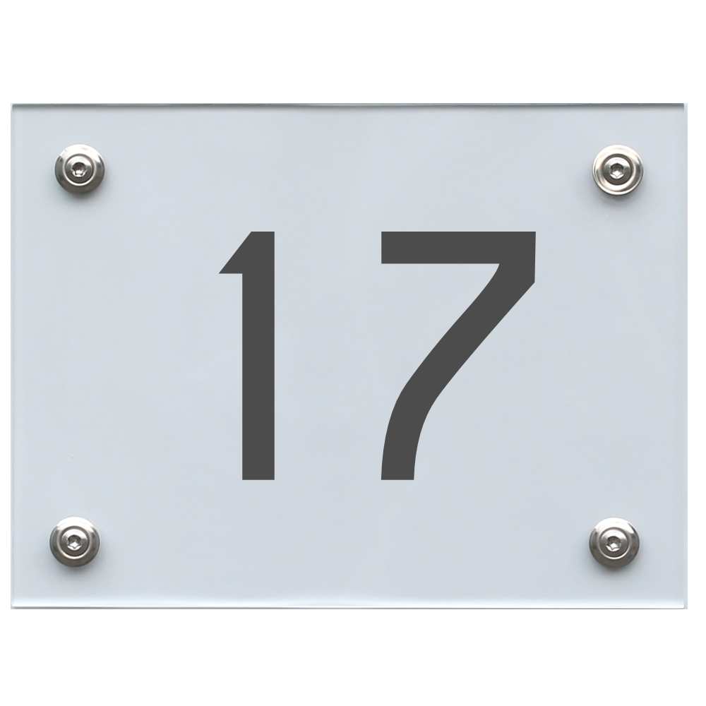 Hausnummernschild 17 dunkelgrau