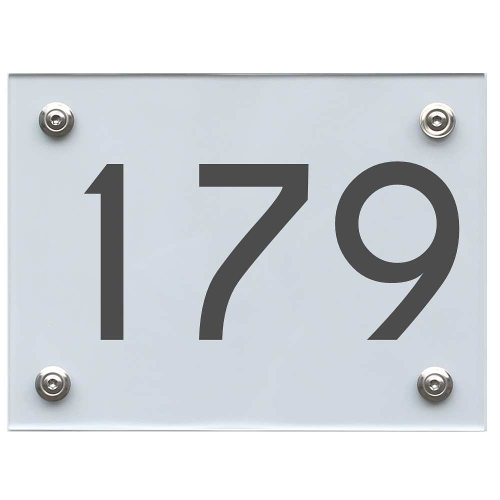 Hausnummernschild 179 dunkelgrau