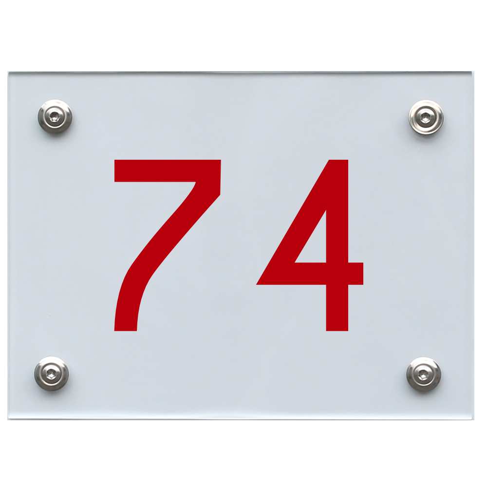 Hausnummernschild 74 rot