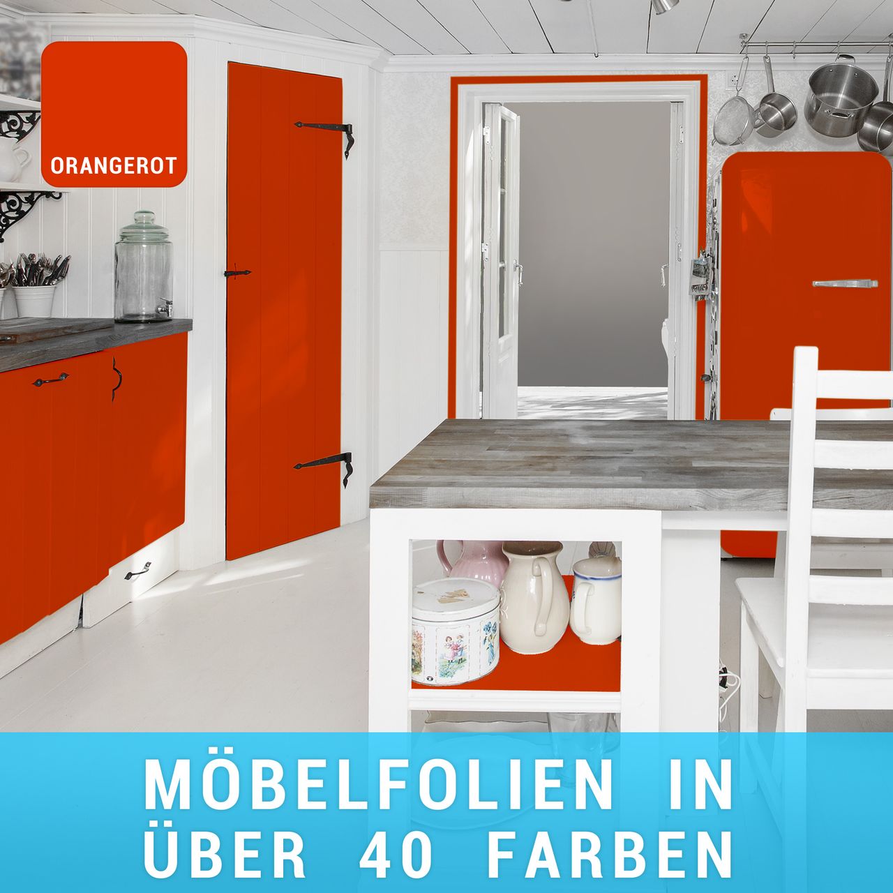 Möbelfolie Orangerot