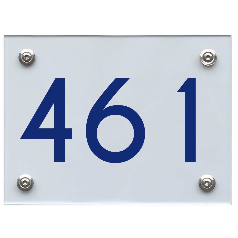 Hausnummernschild 461 blau